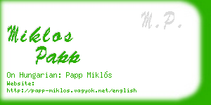 miklos papp business card