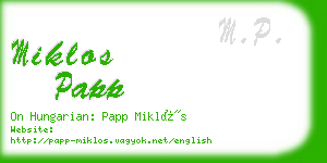 miklos papp business card